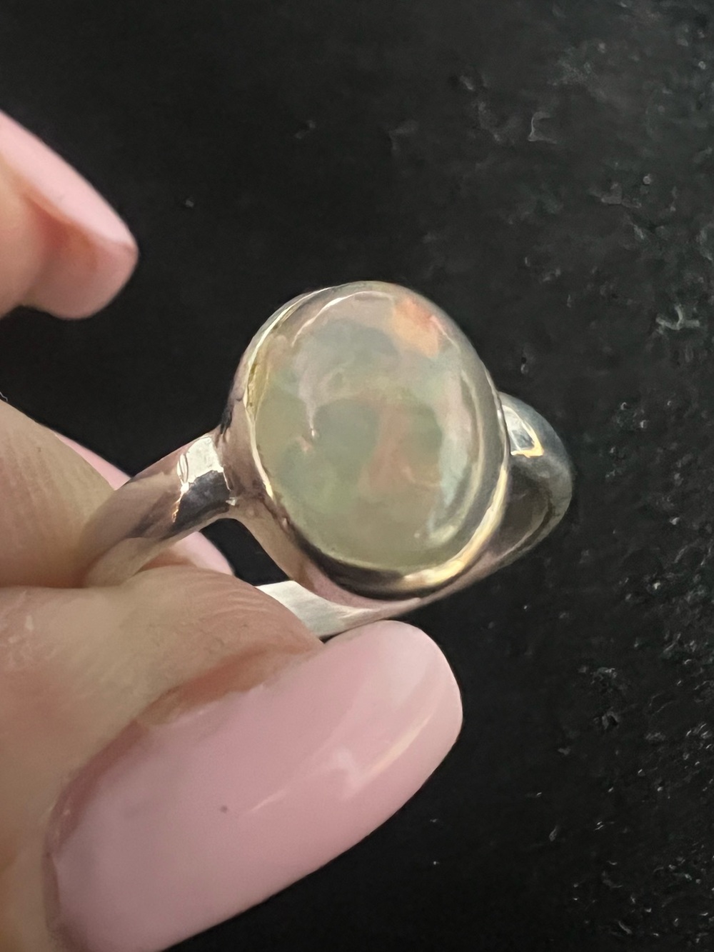 925 STERLING SILVER NATURAL OPAL RING SIZE 7.5